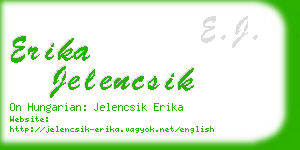 erika jelencsik business card